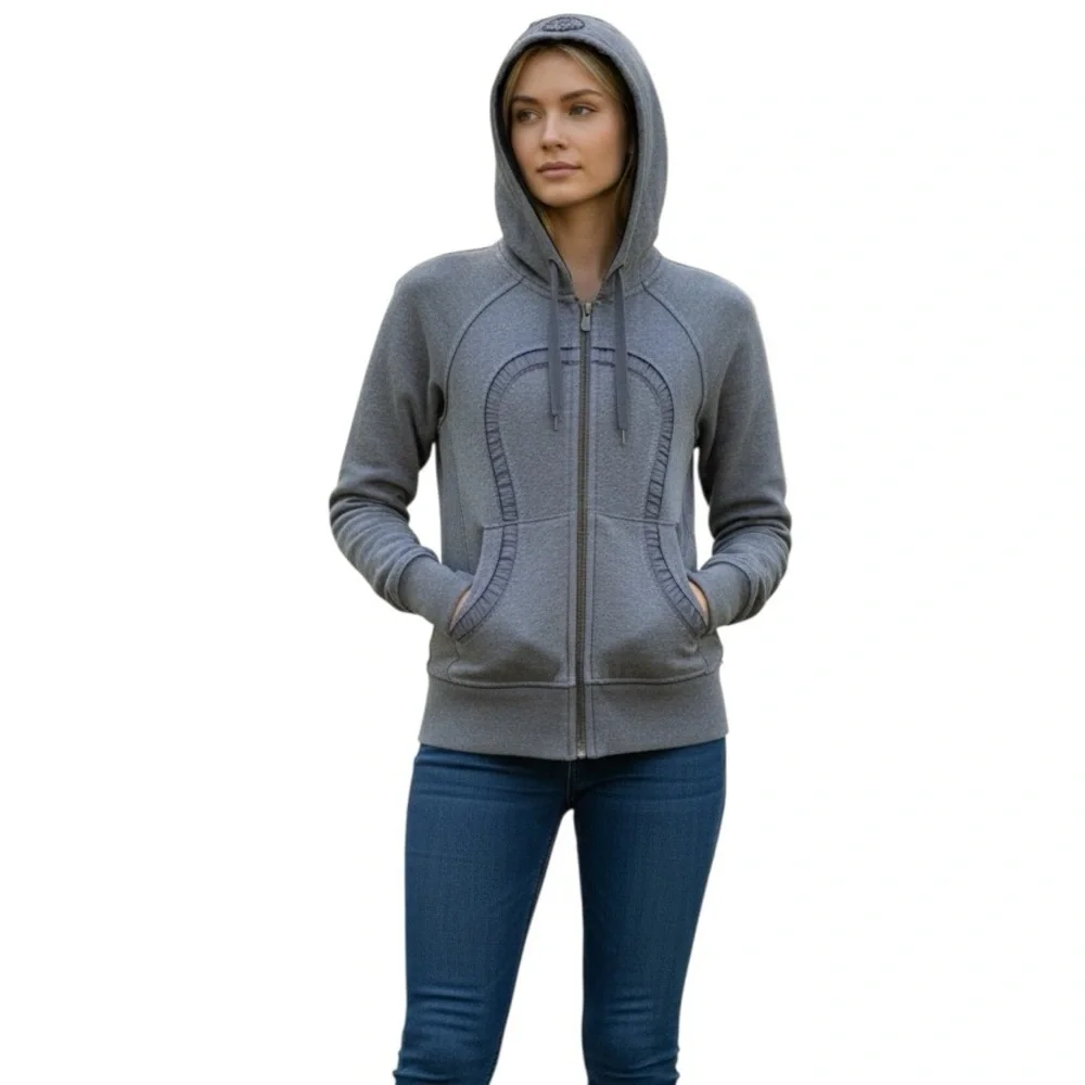 lululemon‎ Scuba Full Zip Hoodie Special Edition Gray Sz 4